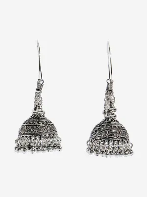 Westside Accessories Silver Big Jhumka Earrings