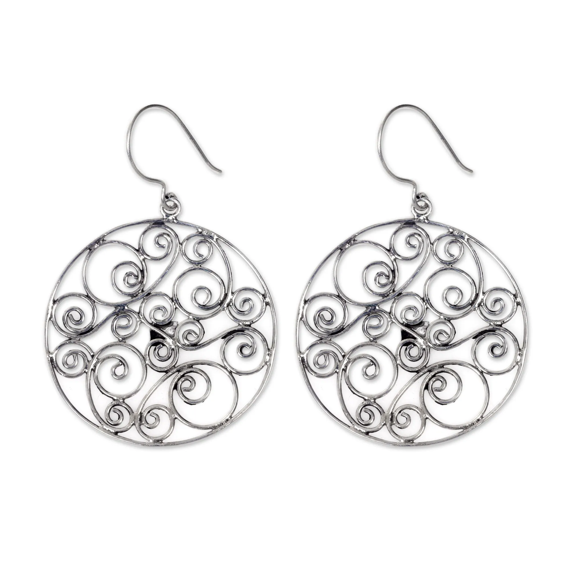 Whispering Tendrils Artisan Crafted Sterling Silver Dangle Earrings
