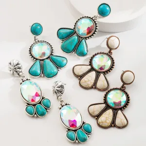 Wholesale Fashion Vintage Bohemian Turquoise Fashion Trend Temperament Versatile Stud Earrings