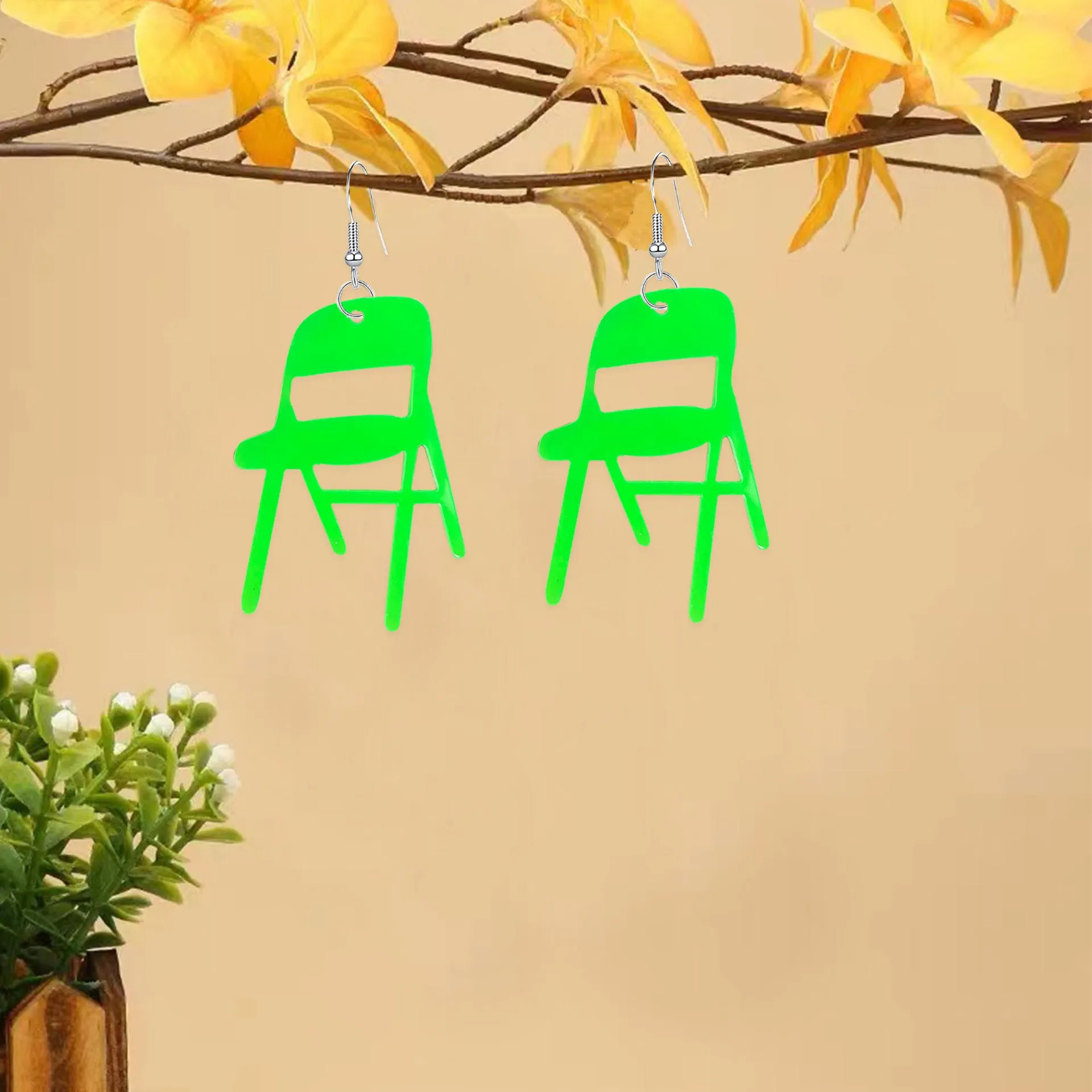 Wholesale Fashionable and Versatile Fun Creative Simple Acrylic Chair Earrings