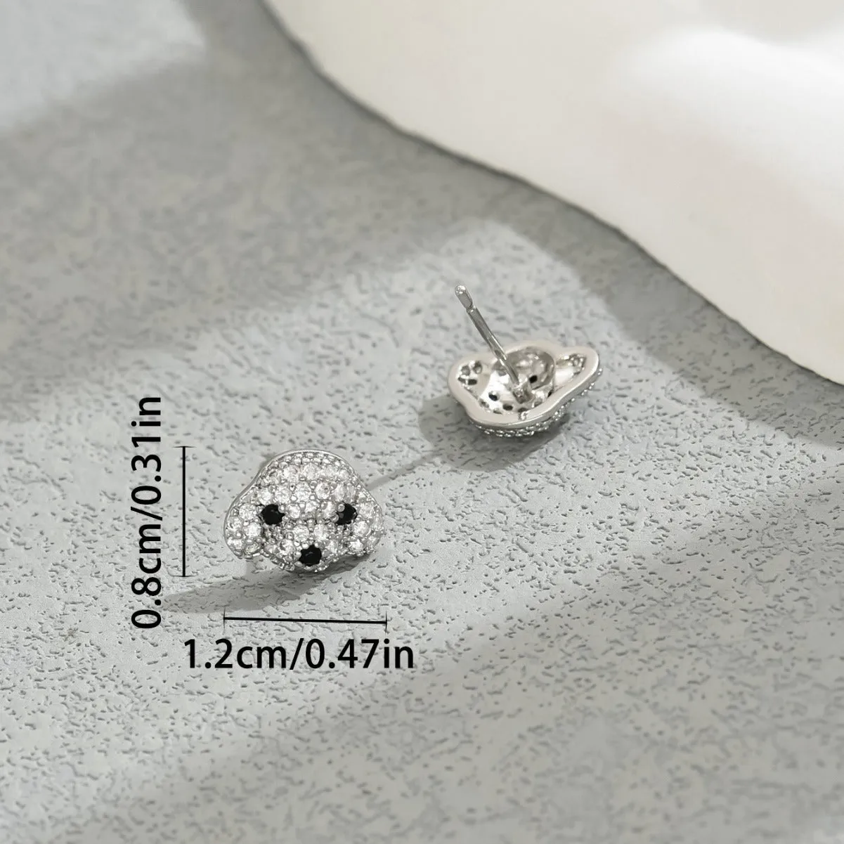 Wholesale Inlaid Zircon Puppy Animal Design Versatile Earrings