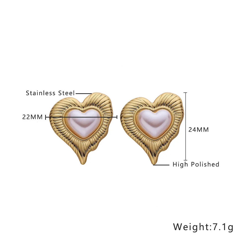 Wholesale Stainless Steel Versatile Fashion Pearl Titanium Steel Earrings