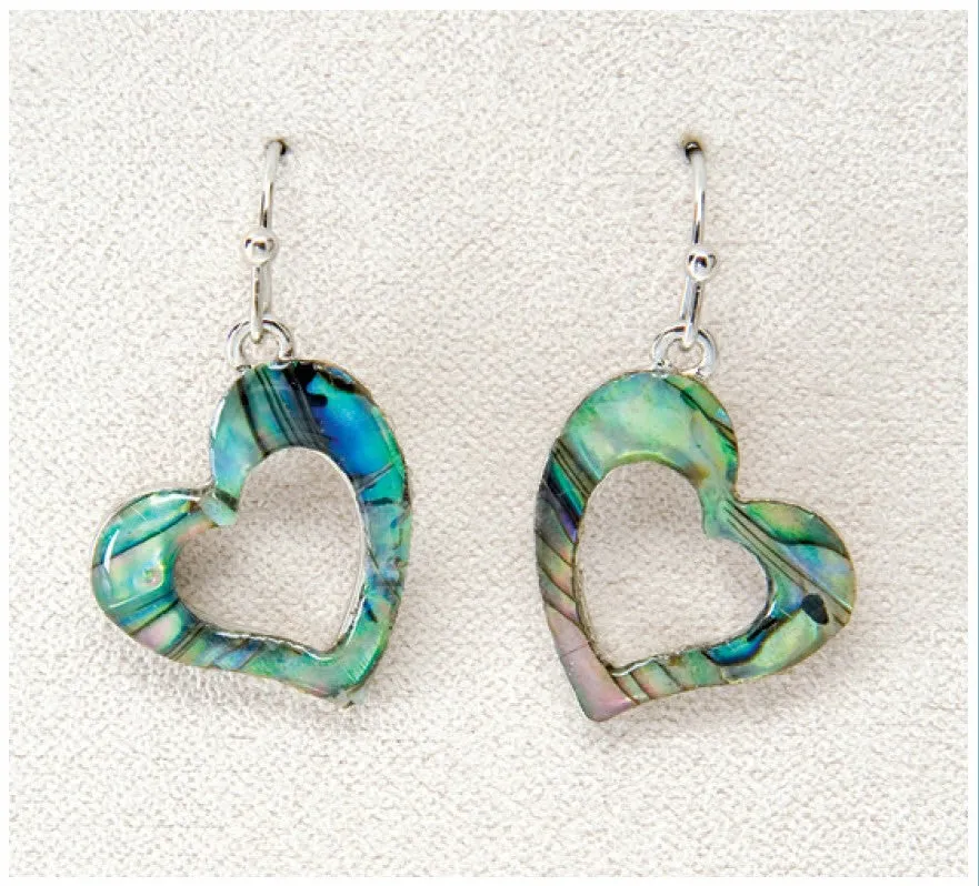 Wild Pearle Abalone Earrings Graceful Heart