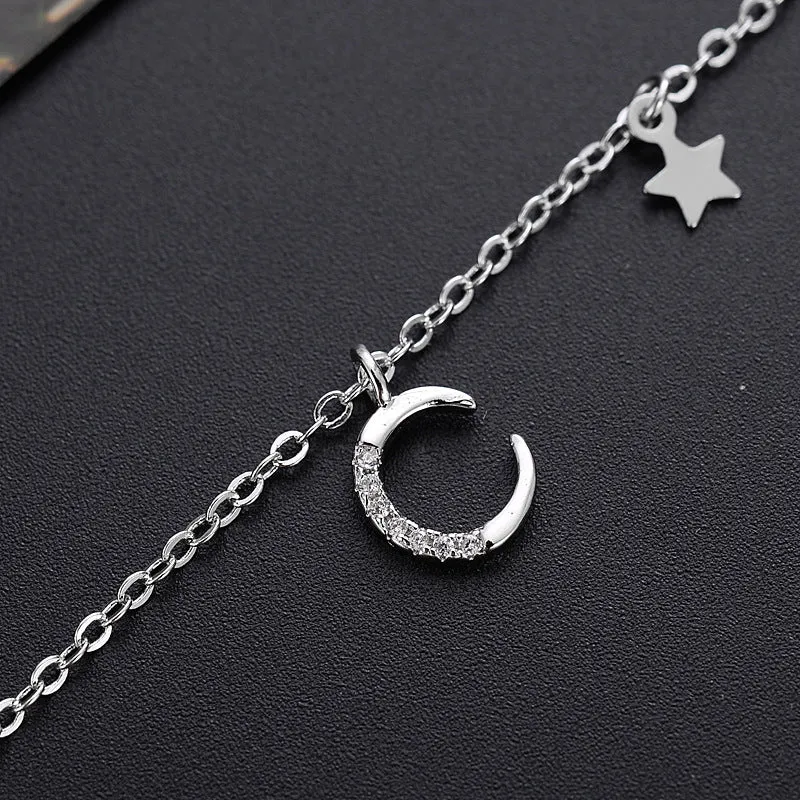 Women's Simple Design Star And Moon Bracelet