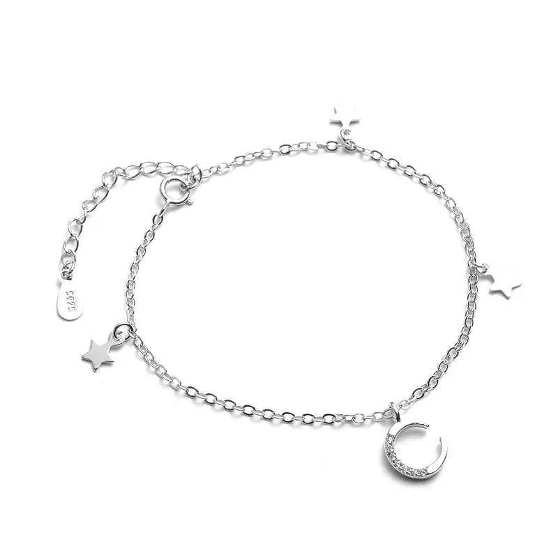 Women's Simple Design Star And Moon Bracelet