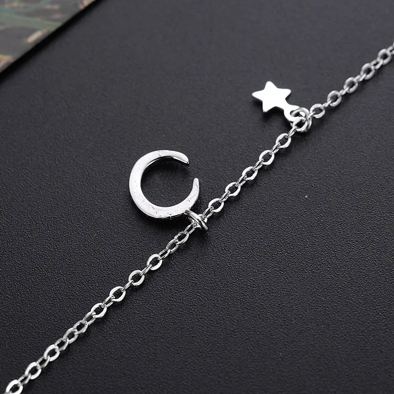 Women's Simple Design Star And Moon Bracelet