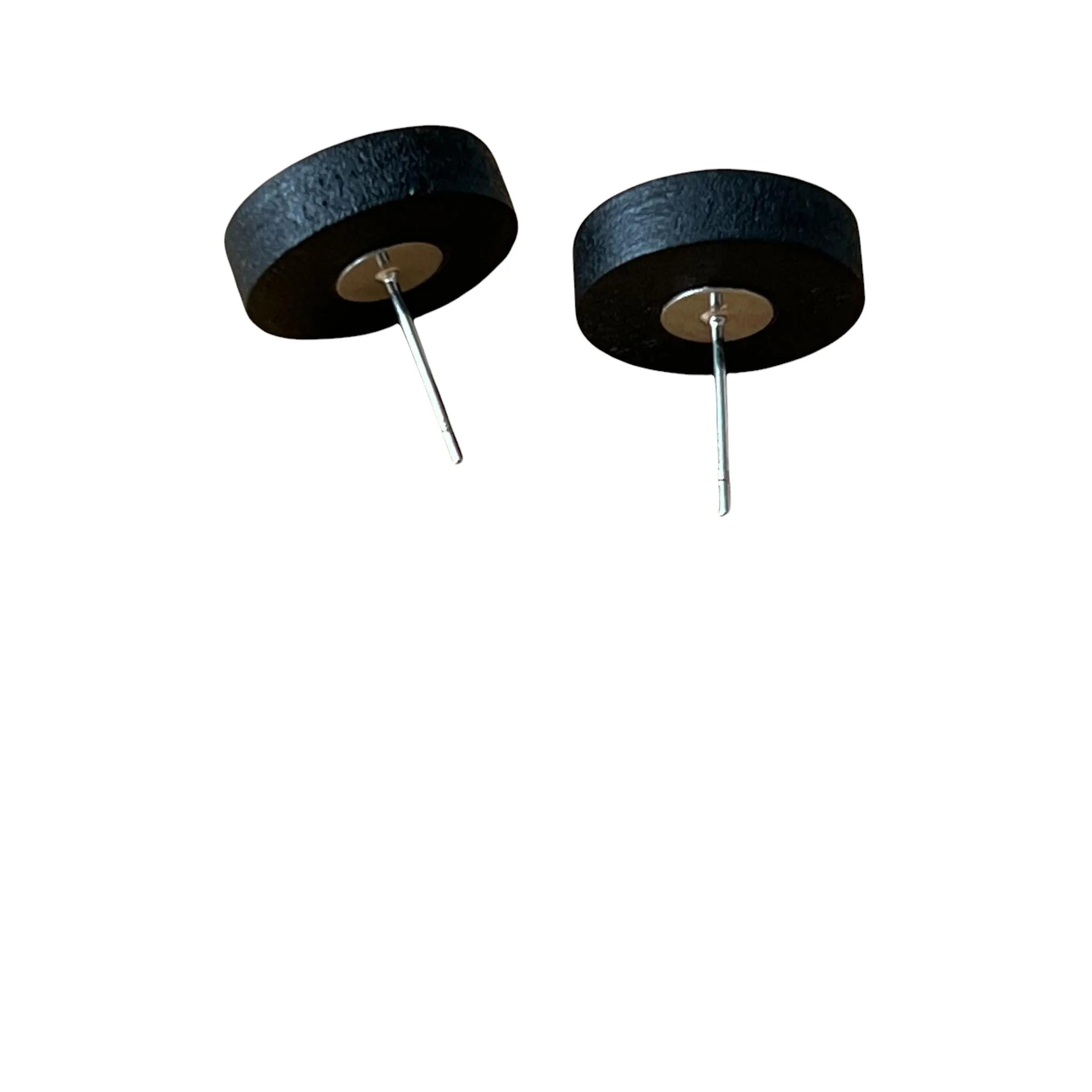 Yellow Resin Black Wood Unisex Stud Earrings - Stylish & Versatile Jewelry
